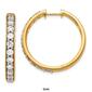 Pure Fire 14kt. Gold 1 1/2ctw. Diamond Polished Hoop Earrings - image 3