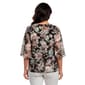 Plus Size Kasper 3/4 Sleeve Keyhole Neck Floral Tie Waist Blouse - image 2