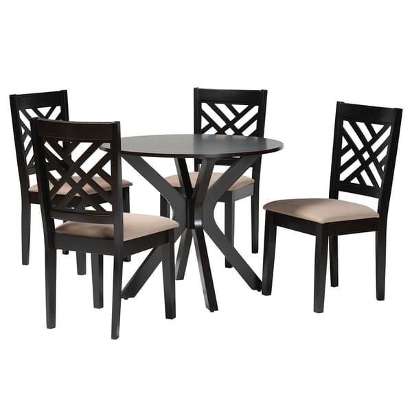 Baxton Studio Norah Dark Brown Finished Wood 5pc. Dining Set
