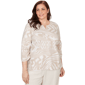 Plus Size Alfred Dunner Natural Wonder Animal Print Split Neck B - image 1