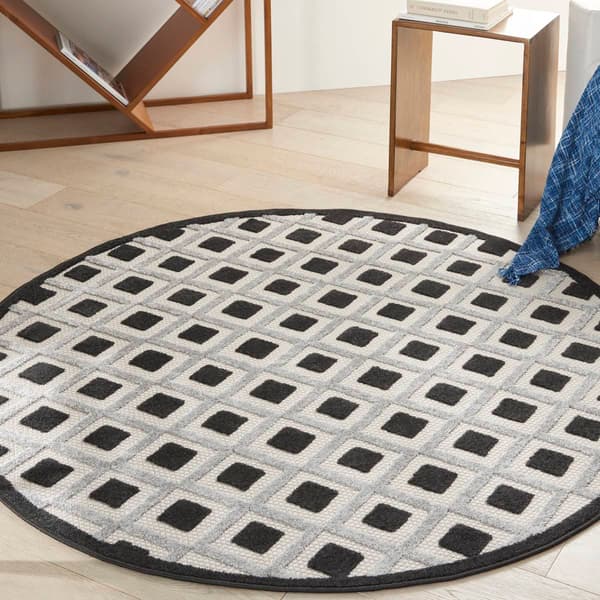 Nourison Aloha Diamond Modern Indoor/Outdoor Round Rug