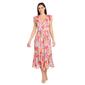 Petite R&M Richards Flutter Sleeve V-Neck Floral Pleated Dress - image 1