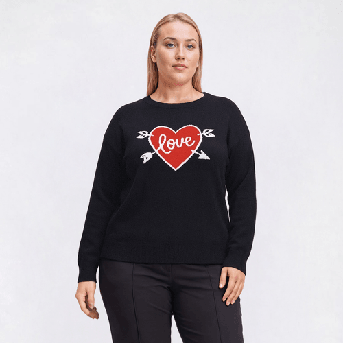 Plus Size Rio & Rian Long Sleeve "Love" Sweater