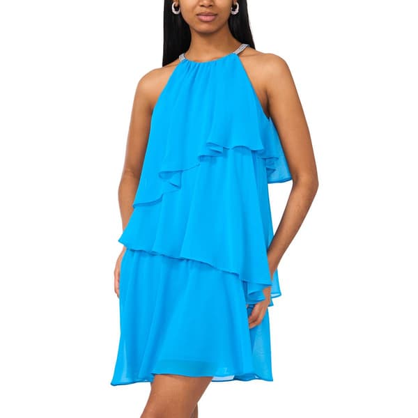 Womens MSK Sleeveless Halter Neck Asymmetric Tier Dress - image 