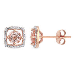 Gemstone Classics&#40;tm&#41; Rose Gold & Morganite Stud Earrings