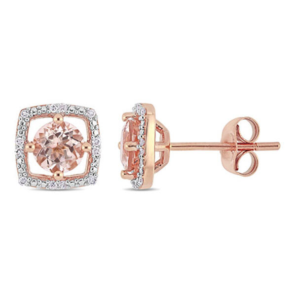 Gemstone Classics&#40;tm&#41; Rose Gold & Morganite Stud Earrings - image 
