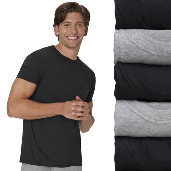 Mens Hanes Ultimate® Core 5pk. Tee - Black/Grey