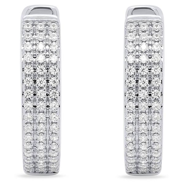 Diamond Classics™ Sterling 1/4ctw. Diamond 3-Row Hoop Earrings