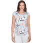 Women's Postcard Print Cap Sleeve Top - image 1