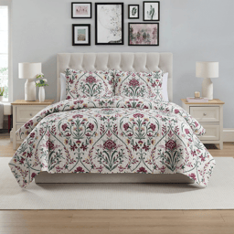 VCNY Home Province 3pc. Coco Floral Damask Printed Quilt Set