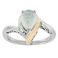 Gemstone Classics&#40;tm&#41; Sterling Silver 10kt. Pear Opal Ring - image 2