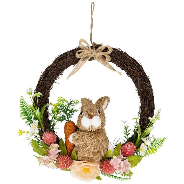 Northlight Seasonal Floral Grapevine & Bunny Easter Wreath - image 