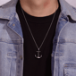 Mens Lynx Anchor Pendant Necklace - image 2