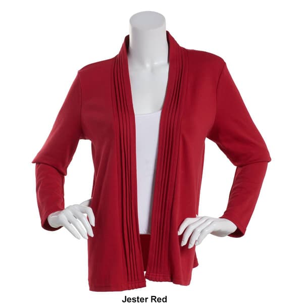 Womens Hasting & Smith Long Sleeve Pleat Front Open Cardigan