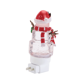 Melrose 7in. Snowman with Present Snow Globe Night Light