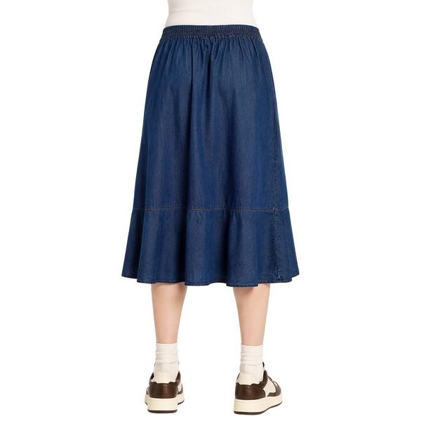 Juniors A. Byer Denim Ruffle Side Tie Wrap Skirt