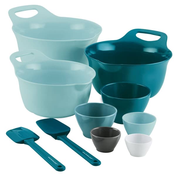 Rachael Ray 10pc. Mix & Measure Mixing Bowl Set - Light Blue/Teal - image 
