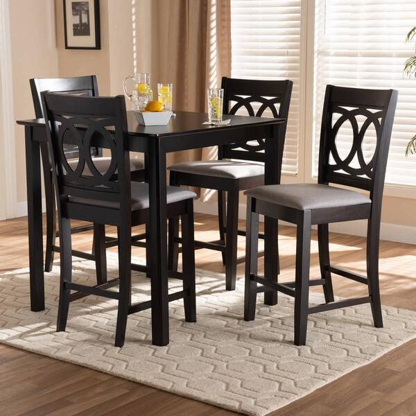 Baxton Studio Lenoir 5pc. Wooden Pub Style Set - image 