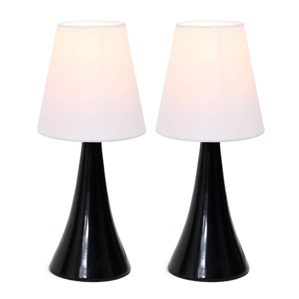 Simple Designs Valencia Mini Touch Table Lamp w/Shades - Set of 2