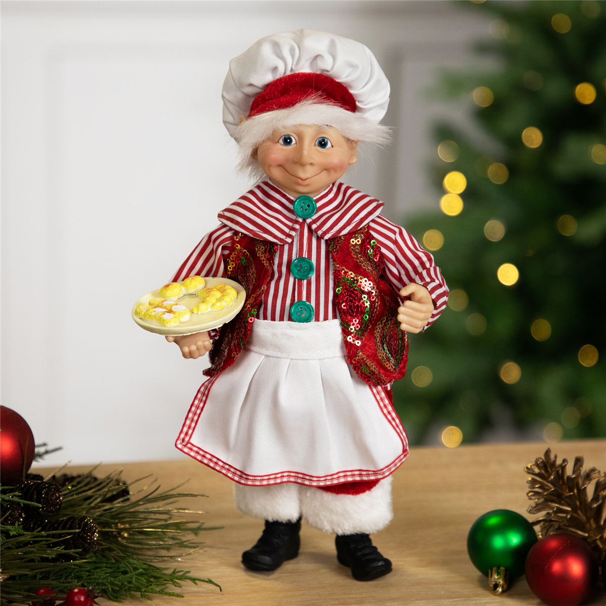 Northlight Chef Elf with Baked Goods Christmas Figure - 12in.