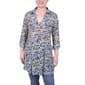 Womens NY Collection Elbow Sleeve Smudge Mesh Tunic - image 1