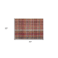 HomeRoots Red Orange & Brown Plaid Non Skid Accent Rug - image 3