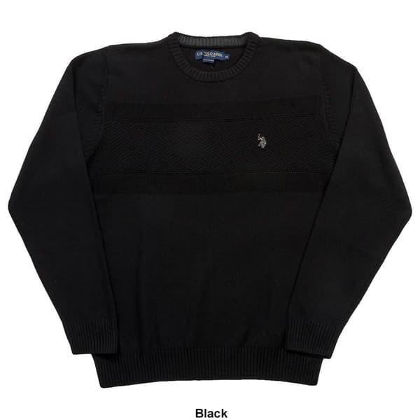 Mens U.S. Polo Assn.&#174; Solid Textured Crew Neck Sweater
