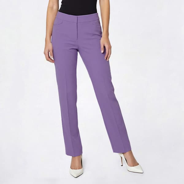 Womens Kasper Fly Front Straight Leg Slim Dress Pants