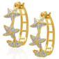 Gianni Argento Diamond Accent Starfish Link Hoop Earrings - image 1