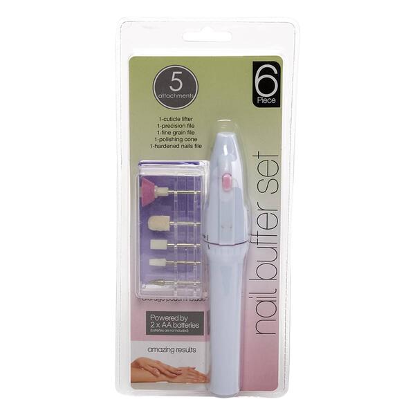 6pc. Battery-Operated Nail Buffer Set - image 