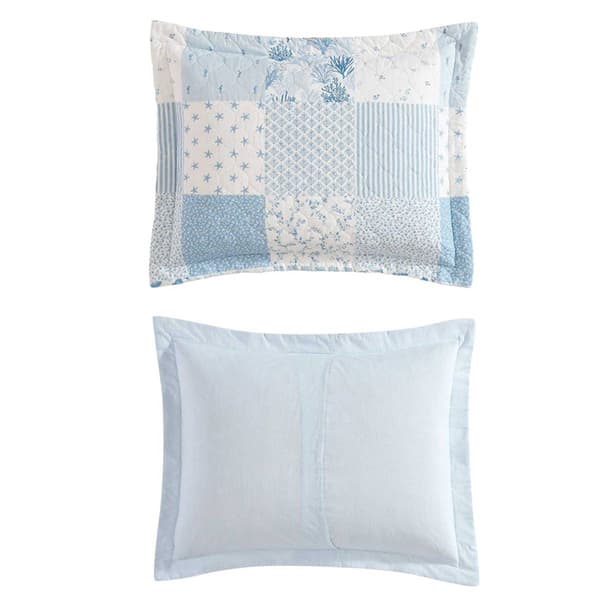 Laura Ashley Colleens Coastal Patchwork Cotton Quilt Set