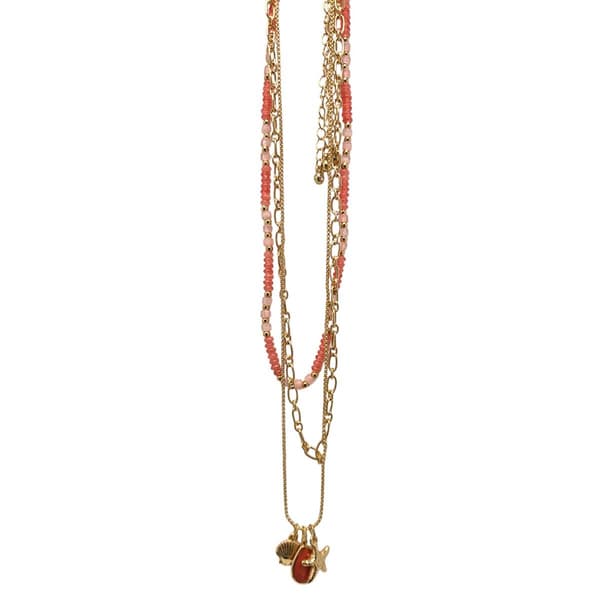 Ashley Cooper(tm) Gold-Tone Berry Bead 3 Row Chain Necklace - image 