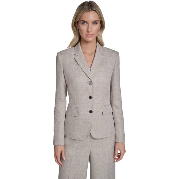 Womens Calvin Klein Long Sleeve Three Button Textured Jacket