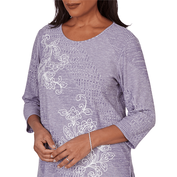 Womens Alfred Dunner Grand Bazaar Floral Embroidery Sweater