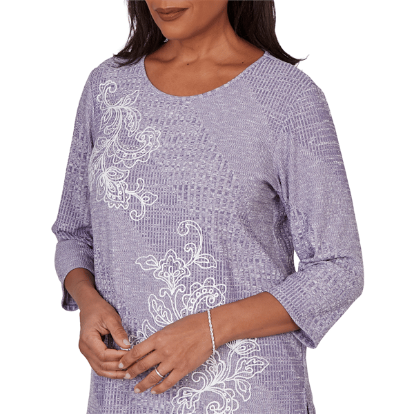 Womens Alfred Dunner Grand Bazaar Floral Embroidery Sweater