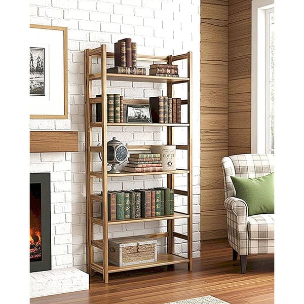 Fairway Avenue Home™ Solid Acacia 5-Tier Folding Bookcase