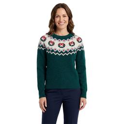 Womens Hanna & Gracie Long Sleeve Fair Isle Wreath Sweater