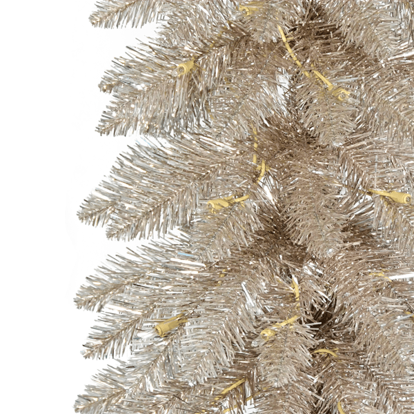 Puleo International PreLit Alpine Rose Gold Pencil Christmas Tree