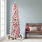 Puleo International 7.5ft. Red Pre-Lit Flocked Christmas Tree - image 3