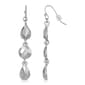 1928 Silver Tone Linear Drop Earrings - image 1