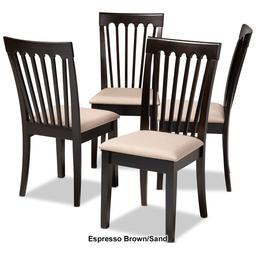 Baxton Studio Minette Wood Dining Chairs - Set of 4
