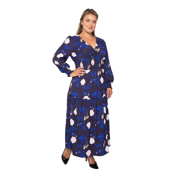Plus Size Standards & Practices Floral Smocked Waist Maxi Dress - image 