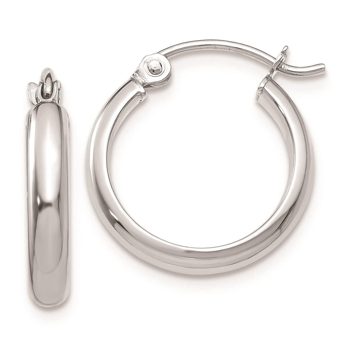 Gold Classics™ 14kt. White Gold 12x2.75mm Hoop Earrings