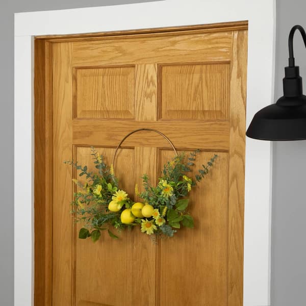 Northlight Seasonal Lemon & Daisy Springtime Half Wreath