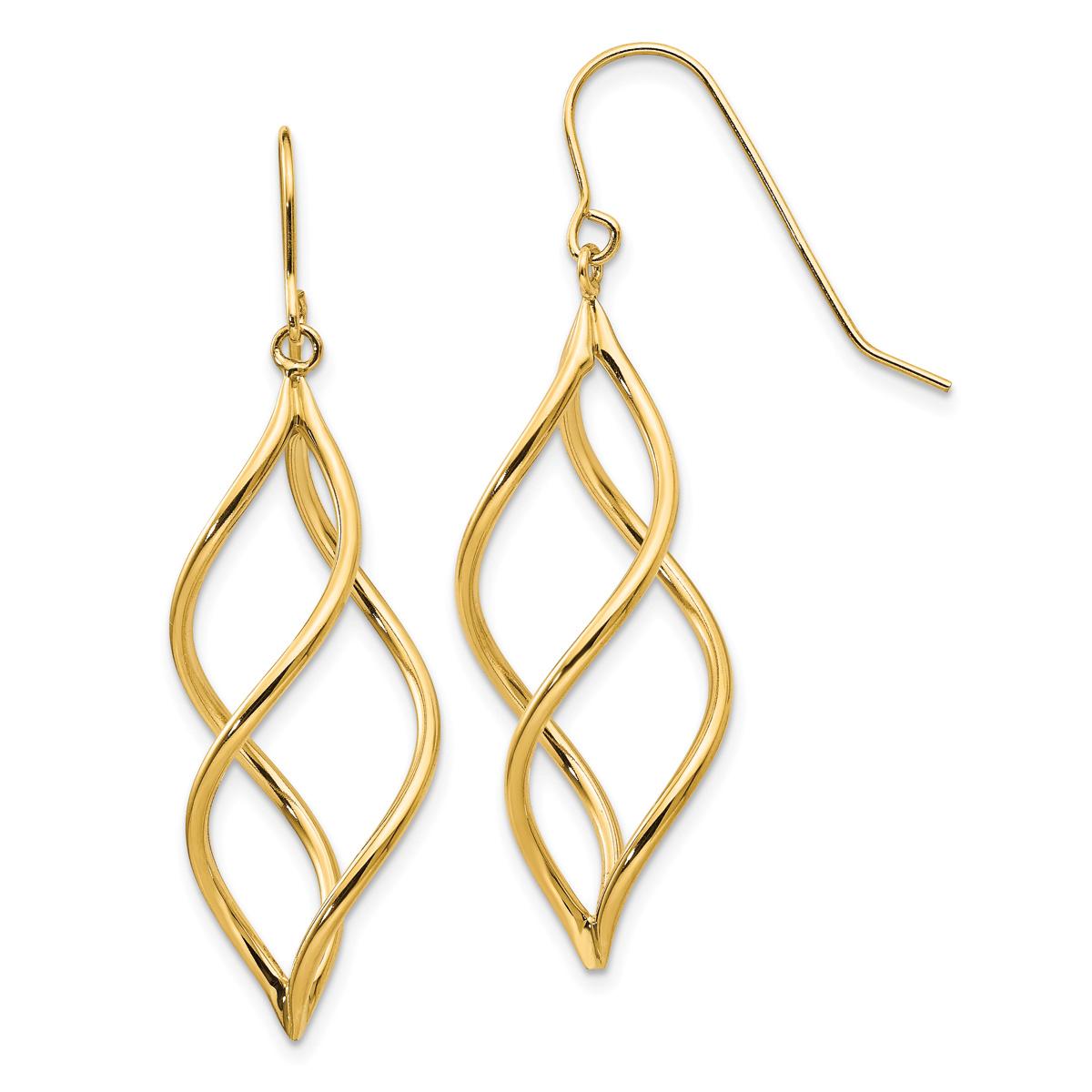 Gold Classics™ 14kt. Gold 46mm. Swirl Dangle Earrings