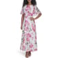 Womens Calvin Klein Flutter Sleeve Print Chiffon Maxi Dress - image 1