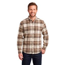 Young Mens Architect(R) Jean Co. Flannel Shirt - Cream/Brown