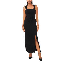 Womens MSK Sleeveless Ruched Strap Side Slit Maxi Dress