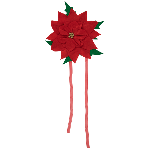 Northlight Red Poinsettia Tie-On Christmas Tree Topper