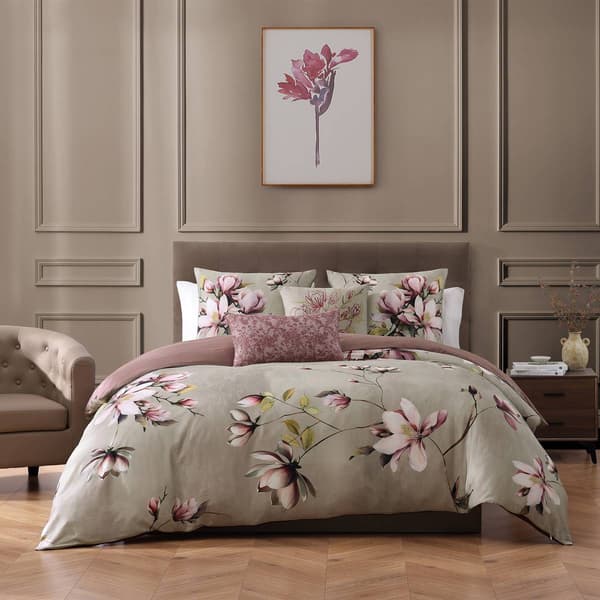 Bebejan&#174; Purple Lilies Cotton 5pc. Reversible Comforter Set